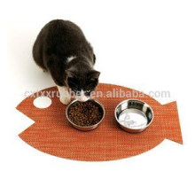 fish shape cat feeding mat, custom shape pad feeding mat